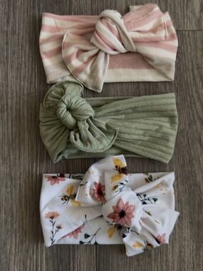 Chunky Bow Baby Headband Set Of 3